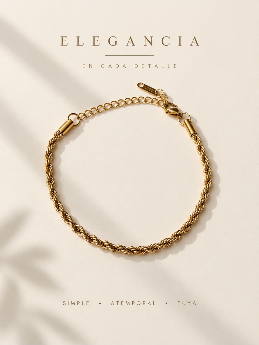 Gold Plated Rope Chain Bracelet - Women Jewelry